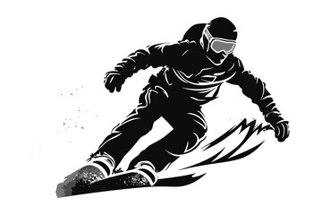 Winter ice snow sports silhouette vector