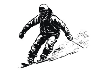Fototapeta na wymiar Winter ice snow sports silhouette vector