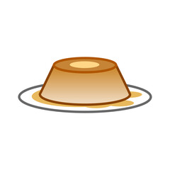 A Cute Purin Caramel Custard Pudding Cartoon Styled Illustration