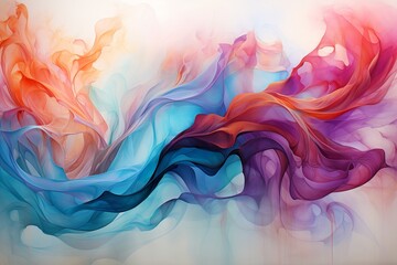 Fototapeta premium Abstract Colorful Wavy Background. Made with Generative AI Technology