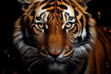 Portrait of a Tiger on a black background