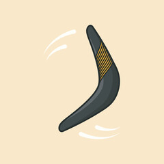 Boomerang wooden cartoon style vector illustration 