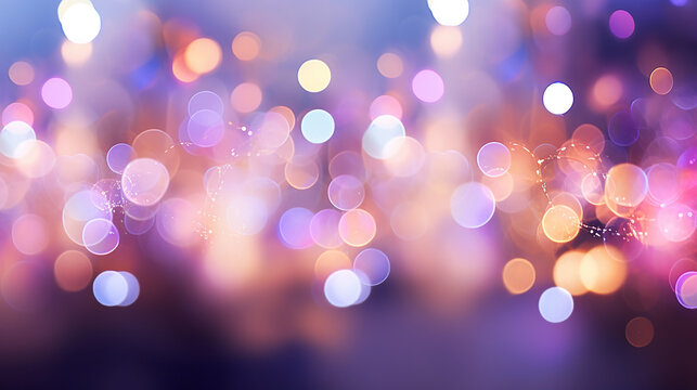 Bokeh Background featuring a Multitude of Soft, Out-of-Focus Lights in a Variety of Colors and Shapes