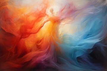 Obraz premium Abstract Colorful Wavy Background. Made with Generative AI Technology