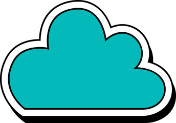 Green Cloud Illustration Graphic Element Sticker