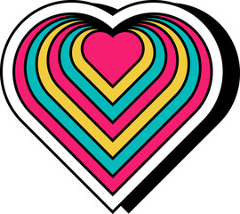 Heart of the Rainbow Illustration Design Element Sticker