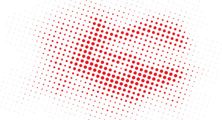 Red color abstract background with halftone, black and white Halftone dots effect. Halftone effect vector pattern. Circle dots isolated on the white background