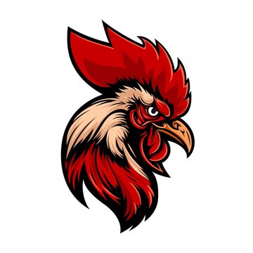 Generative ai rooster bird mascot tattoo character