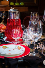 Christmas table with candles and decoration