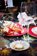 Christmas table with candles and decoration