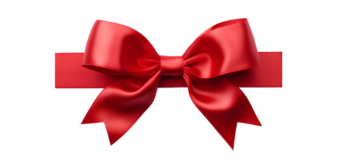 Transparent Red Ribbon Bow for Festive Graphics. Sleek and Stylish Red Satin Bow Tie Ribbon PNG