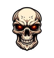 Generative ai danger skull mascot, dead character