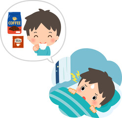 コーヒーや紅茶を飲み眠れなくなった男性