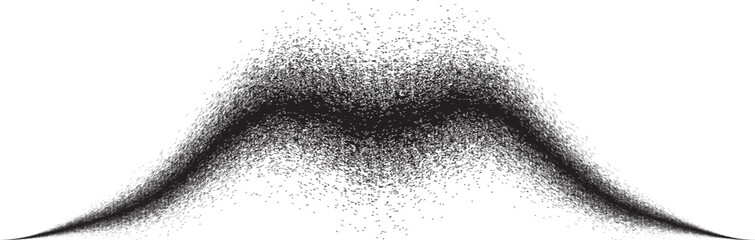 Obraz premium Sprayed black wavy line .Graffiti art design . Noise dispersion logo . Spray effect .Grunge curved line . Grainy, gritty textured line . Distressed element .vector 