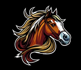 Fototapeta na wymiar AI generated horse mascot, equestrian sport