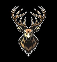 Generative ai cartoon deer with antlers mascot