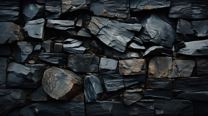 Basalt background. Basalt leaves an enduring legacy. Its dark, sleek surface and resilient nature create an everlasting impression, shaping landscapes for centuries. - obrazy, fototapety, plakaty