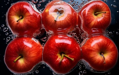 Freeze Motion of Apples in Pop Art