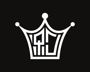 Crown shape QJ letter logo design vector art