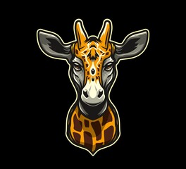 Generative AI giraffe animal mascot, AI generated