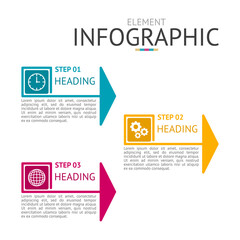 vector infographic block and arrow design template block. used for process diagram, presentation, working flow, information layout, banner, chart, and graph.