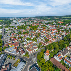 Ausblick auf Ravensburg in Oberschwaben, Blick zur nördlichen Innenstadt
