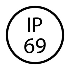 IP69 standard waterproof icon vector for graphic design, logo, website, social media, mobile app, UI