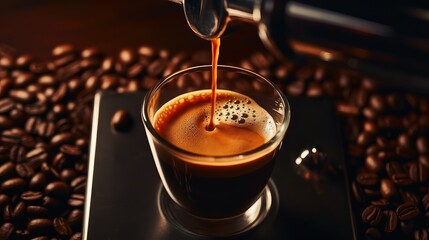 summer above coffee drink aerial espresso pour illustration minimal overhead, abstract food, fashion nature summer above coffee drink aerial espresso pour