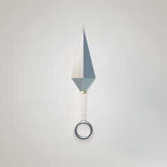 kunai ninja on white , 3d render