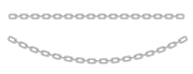 Metal iron chain. 3d, vector image.