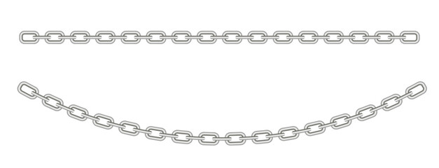 Metal iron chain. 3d, vector image.