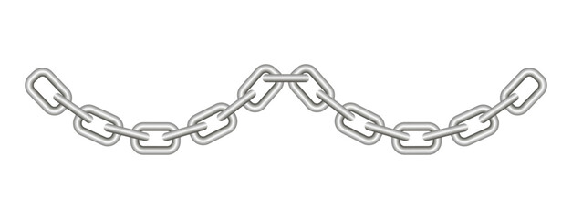 Metal iron chain. 3d, vector image.