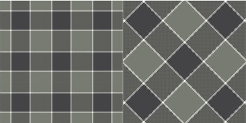 Vector checkered pattern or plaid pattern in dark green, sage and white. Tartan, textured seamless plat for flannel shirts, duvet covers, other autumn winter textile mills. Vector Format - obrazy, fototapety, plakaty