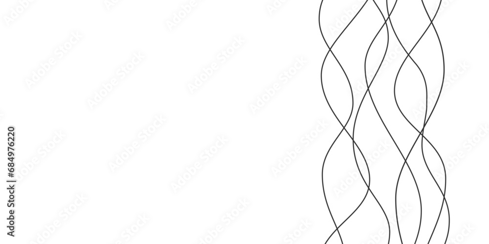 Poster line curve waves. thin wavy line pattern. abstract dynamic curve stroke. simple striped graphic temp