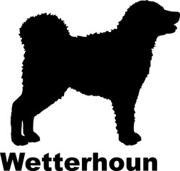 Wetterhoun Dog silhouette dog breeds logo dog monogram logo dog face vector