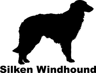 Silken Windhound Dog silhouette dog breeds logo dog monogram logo dog face vector