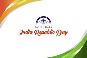 Fototapeta premium Abstract India Flag Vector Illustration. Designed with Half Ashoka Wheel and Dynamic Trocolor Flag