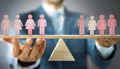 Achieving Equal Gender Balance and Parity - obrazy, fototapety, plakaty