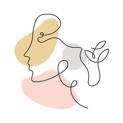 Women Face Line Art