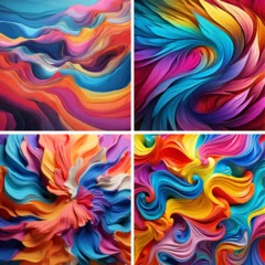 Deurstickers texture background abstract art wallpaper colours vibrant pattern artwork design painting  © shabanashoukat49