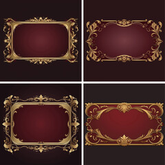 design frame decorative vintage retro ornate vector illustration border set ornamental floral