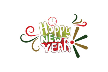 happy new year lettering design vector