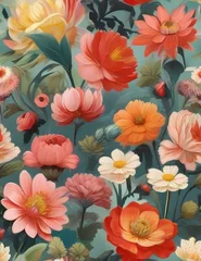 Behang flowers background generative AI © 현정 김