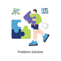 Problems Solution vector Flat Design illustration. Symbol on White background EPS 10 File