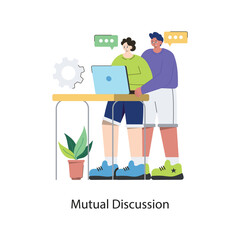 Mutual Discussion vector Flat Design illustration. Symbol on White background EPS 10 File