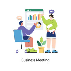 Business Meeting vector Flat Design illustration. Symbol on White background EPS 10 File