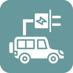Electric Car Icon Style