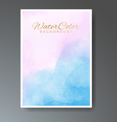 Naklejka na ściany i meble Set of creative hand painted abstract watercolor background. Design for your cover, date, postcard, banner, logo.