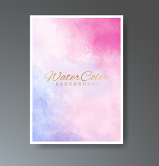 Naklejka na ściany i meble Set of creative hand painted abstract watercolor background. Design for your cover, date, postcard, banner, logo.