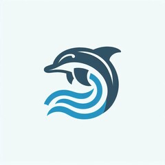 A simple and meaningful dolphin logo vector - obrazy, fototapety, plakaty